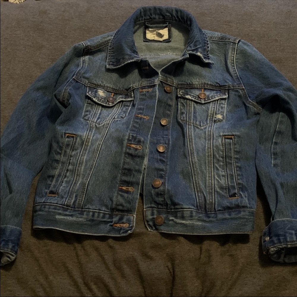 Forever 21 Ripped Jean Jacket